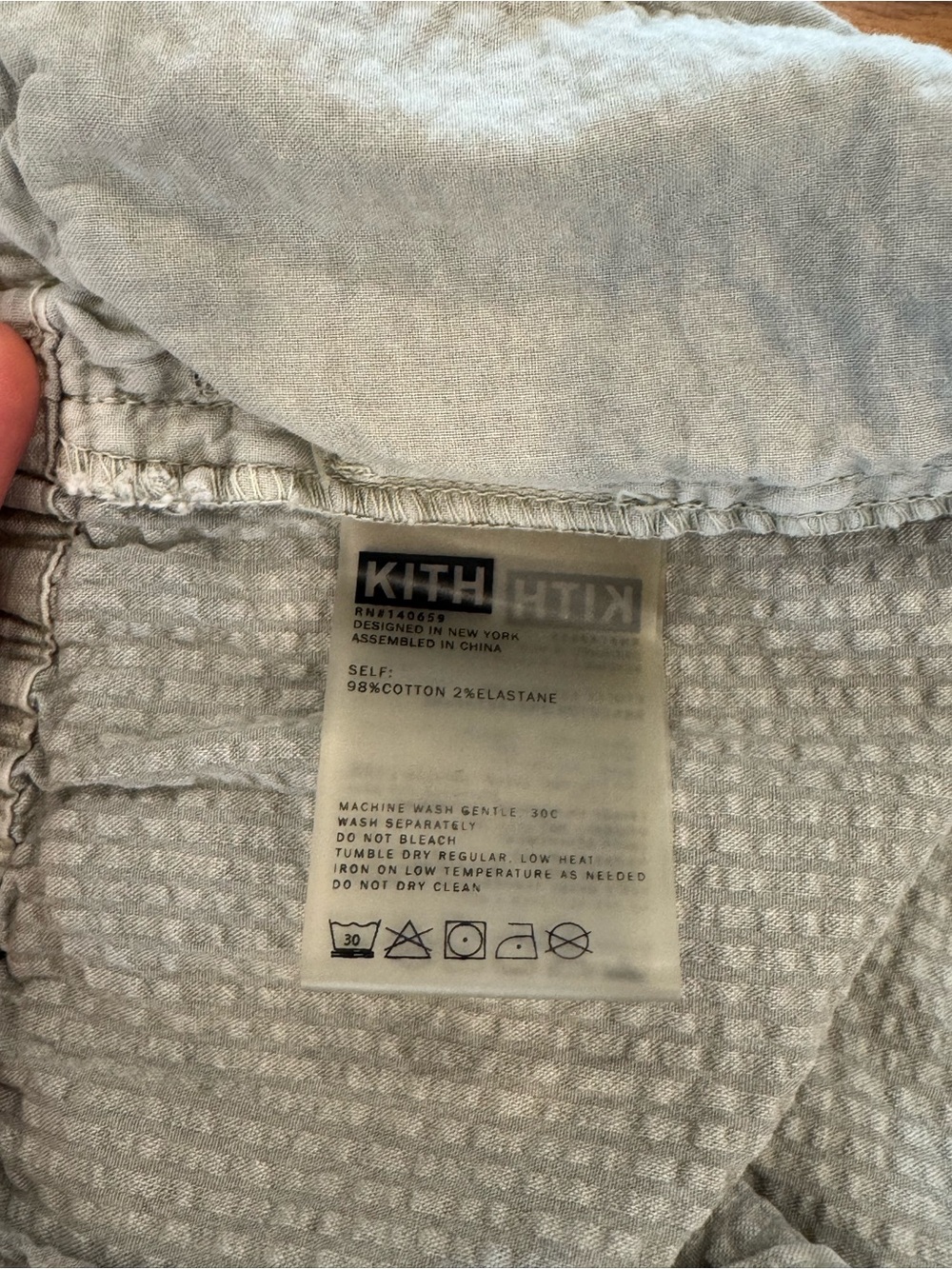 Kith Shorts | Kith Ida Seersucker Boxer Shorts Sage Stripe- Size Small - Picture 5 of 5